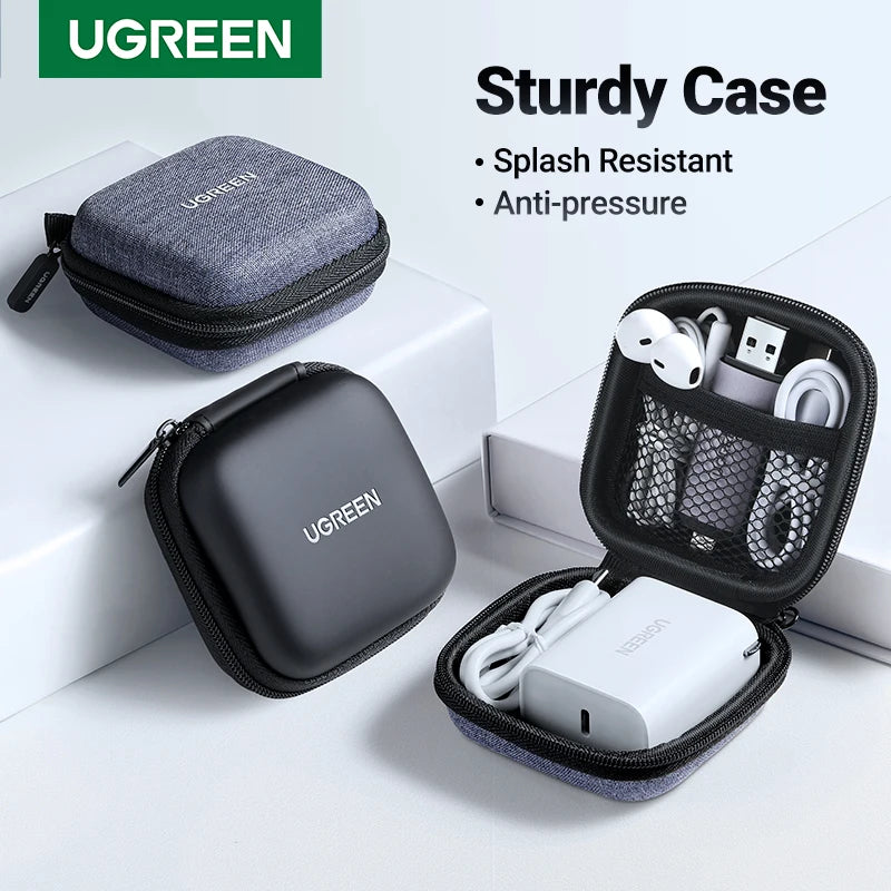 UGREEN Hard Shell Tech Organizer Case for Earbuds, USB Cables, Chargers & Small Gadgets
