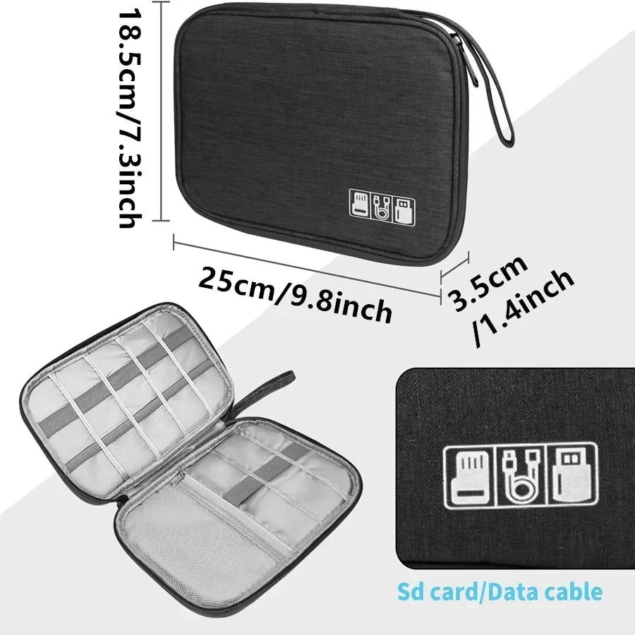 Tech Organizer Travel Case Electronic Accessories Organizer for Cables, Chargers, Earbuds, Power Banks &amp; Everyday Tech Essentials