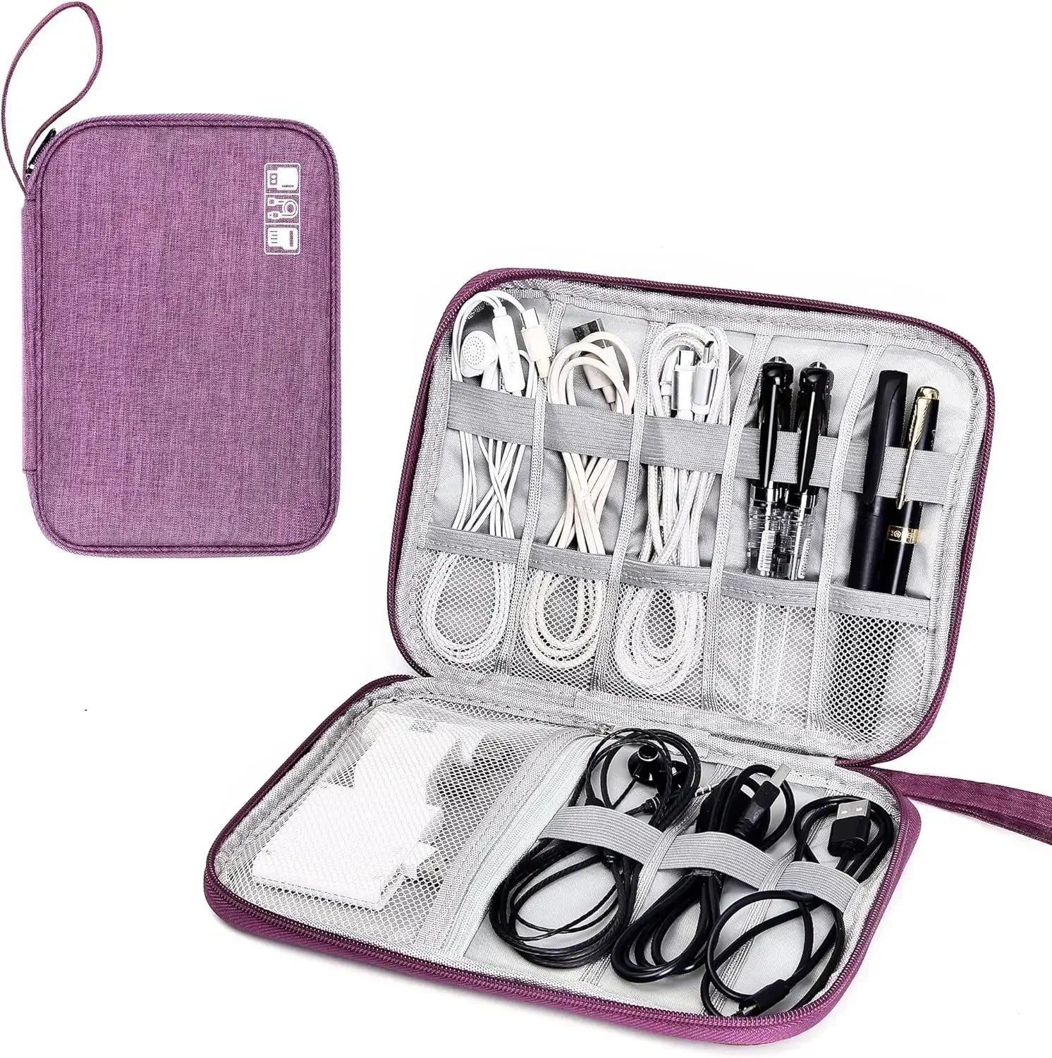 Tech Organizer Travel Case Electronic Accessories Organizer for Cables, Chargers, Earbuds, Power Banks &amp; Everyday Tech Essentials