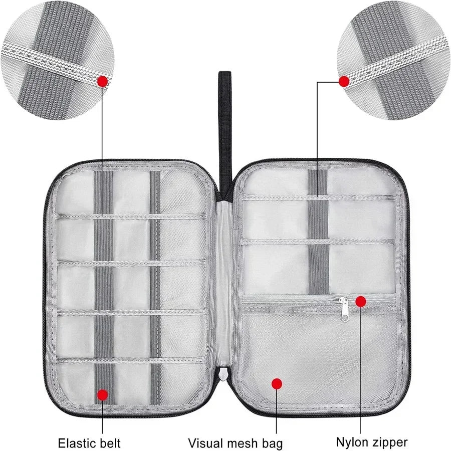 Tech Organizer Travel Case Electronic Accessories Organizer for Cables, Chargers, Earbuds, Power Banks &amp; Everyday Tech Essentials