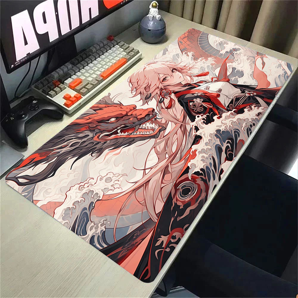 Kawaii Girl & Cat Desk Mat