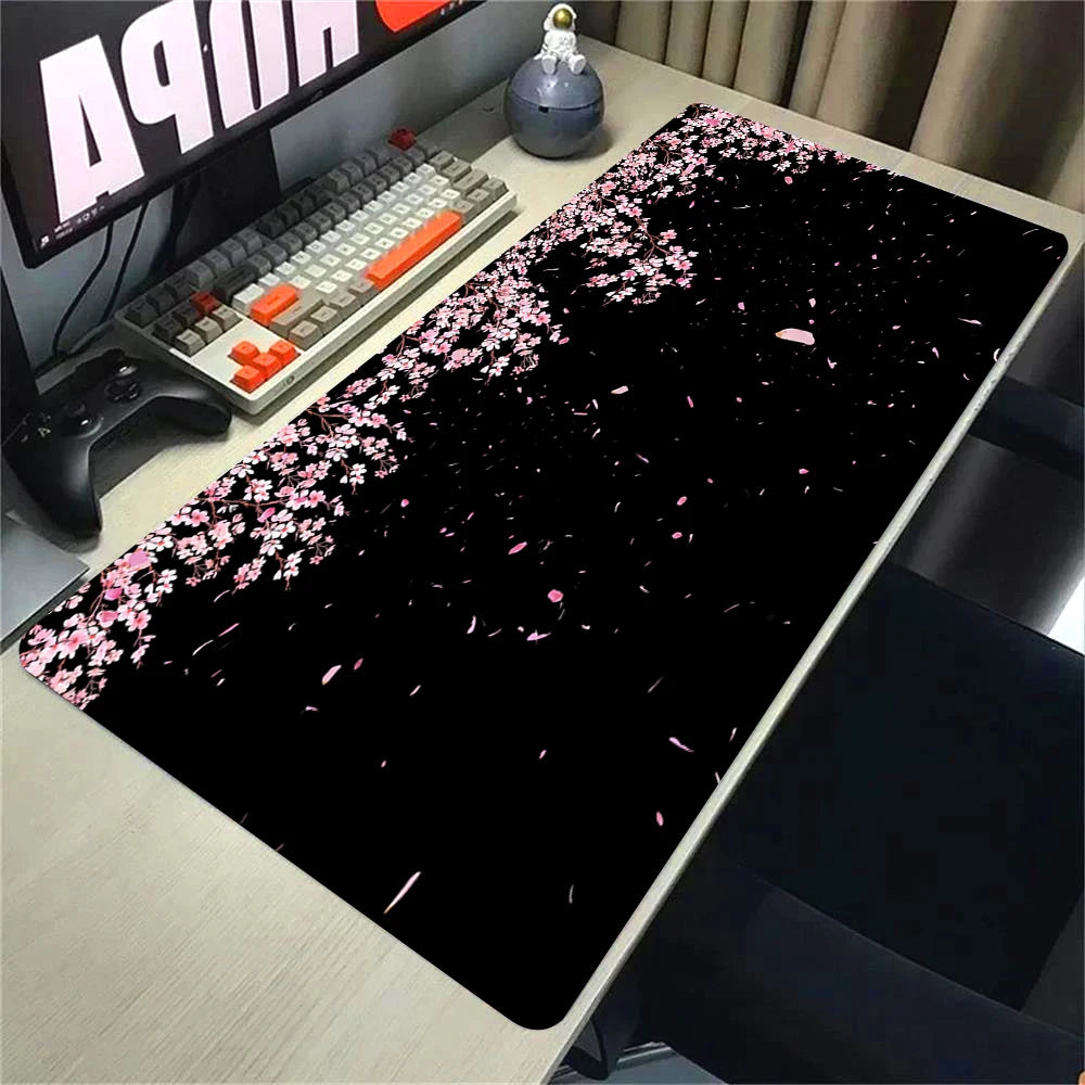 Landscape Pink Sakura Table Pads Anime Mouse Pad Pc Gaming Desk Mat Carpet for Mouse Ped Office Mousepad Xxl Keyboard Long Pads