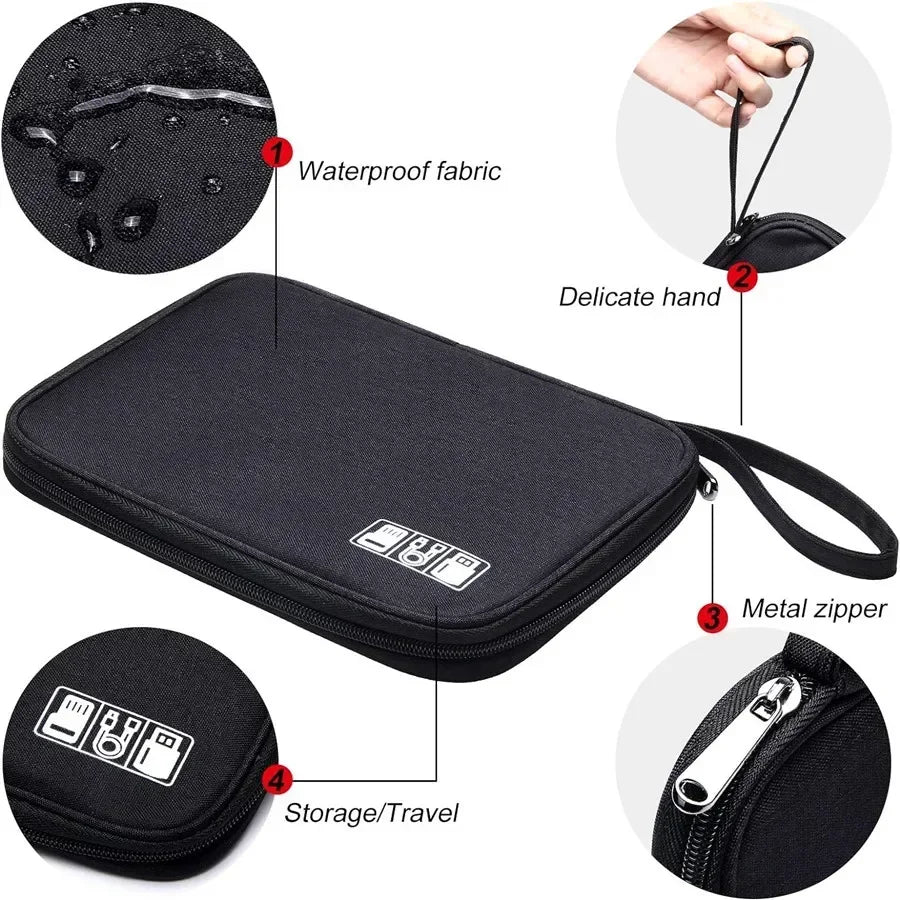 Tech Organizer Travel Case Electronic Accessories Organizer for Cables, Chargers, Earbuds, Power Banks &amp; Everyday Tech Essentials