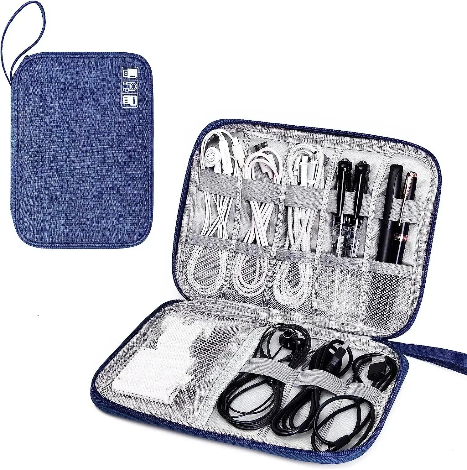 Tech Organizer Travel Case Electronic Accessories Organizer for Cables, Chargers, Earbuds, Power Banks &amp; Everyday Tech Essentials