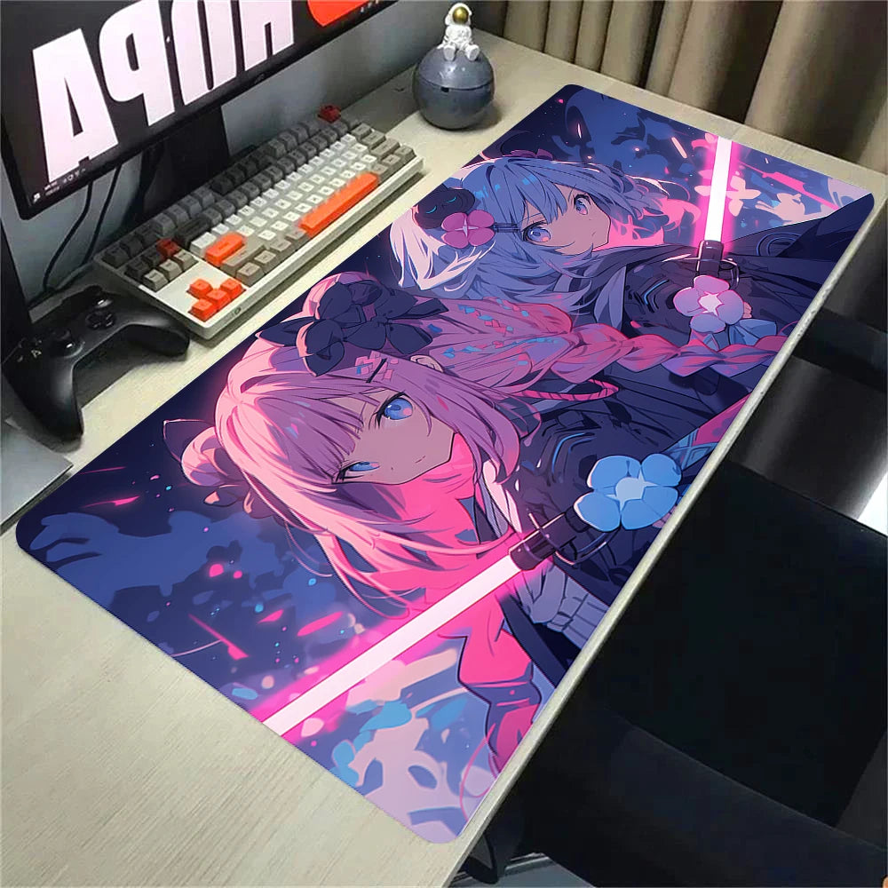 Kawaii Girl & Cat Desk Mat