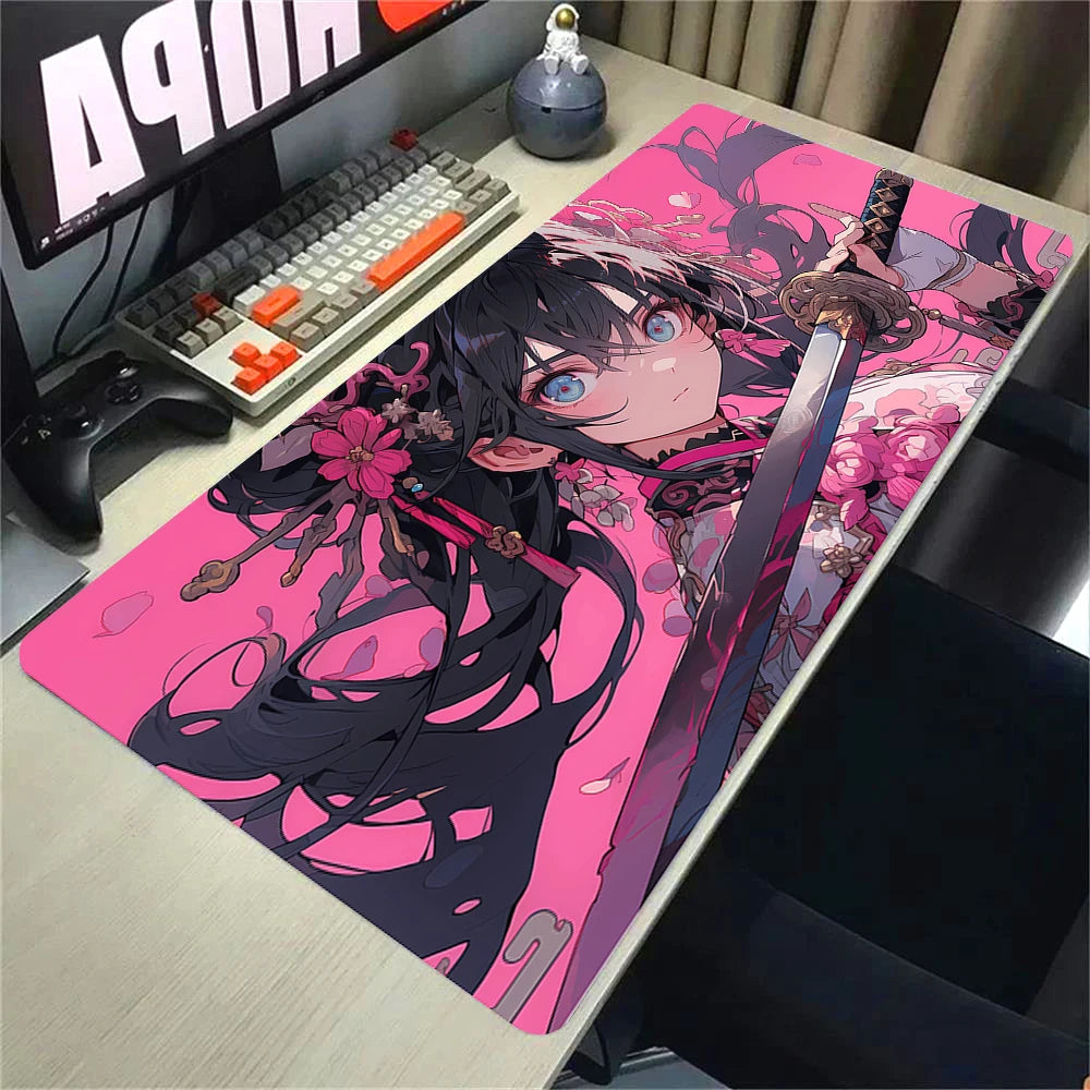 Kawaii Girl & Cat Desk Mat