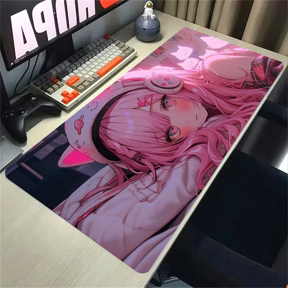 Kawaii Girl & Cat Desk Mat