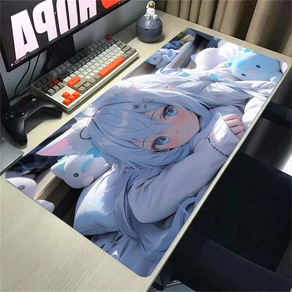 Kawaii Girl & Cat Desk Mat
