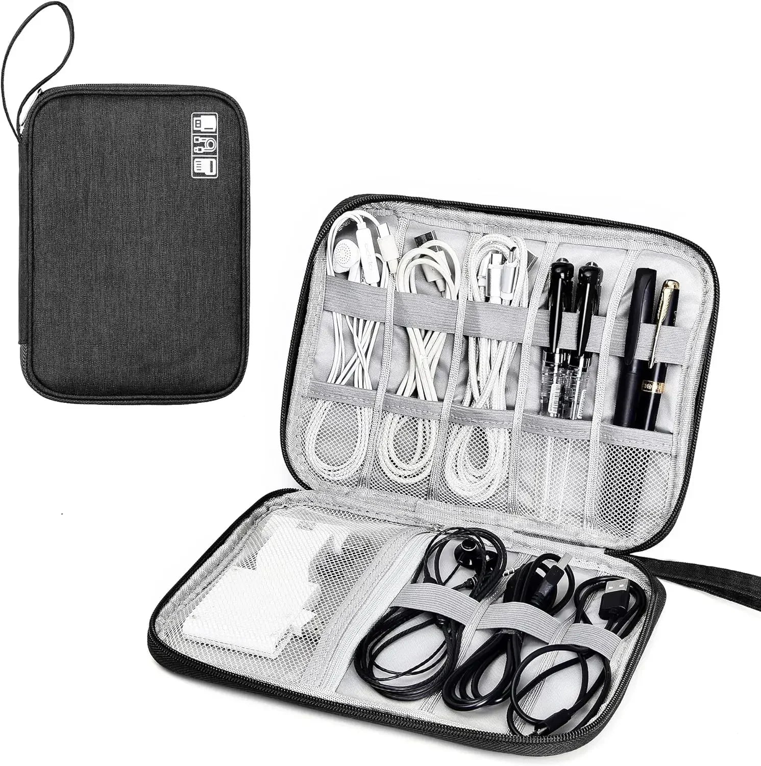 Tech Organizer Travel Case Electronic Accessories Organizer for Cables, Chargers, Earbuds, Power Banks &amp; Everyday Tech Essentials
