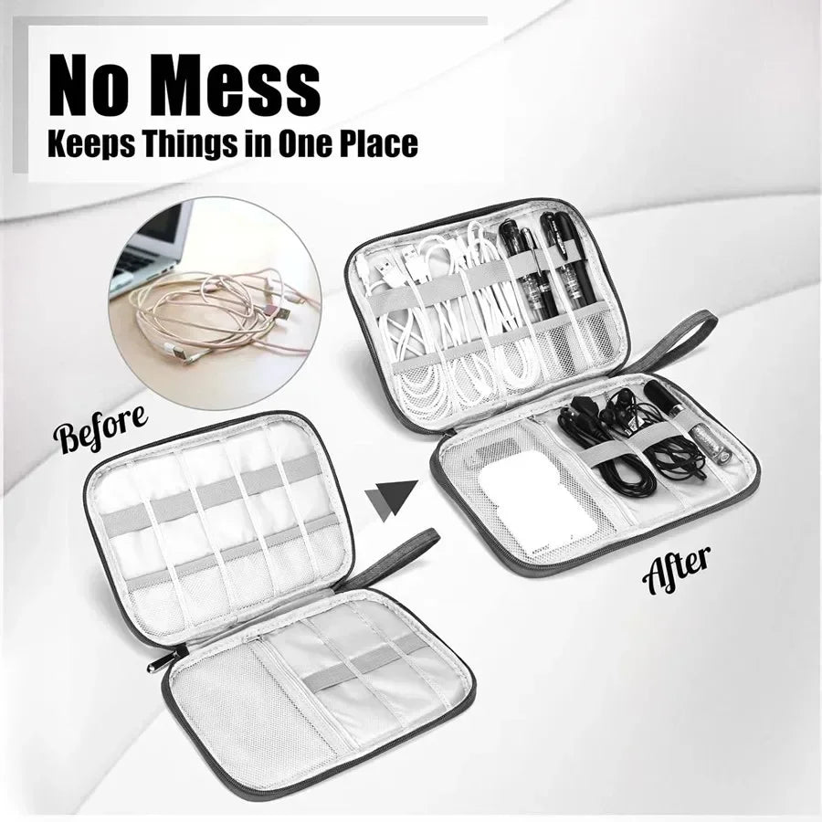 Tech Organizer Travel Case Electronic Accessories Organizer for Cables, Chargers, Earbuds, Power Banks &amp; Everyday Tech Essentials