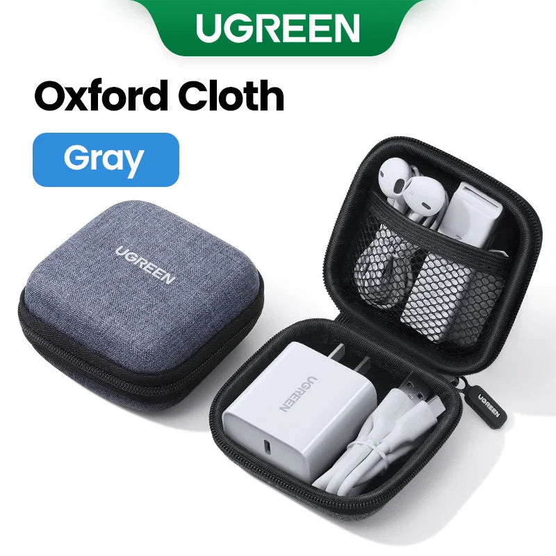 UGREEN Hard Shell Tech Organizer Case for Earbuds, USB Cables, Chargers & Small Gadgets