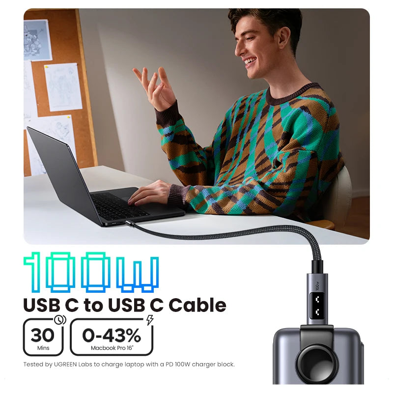 UGREEN UNO PD100W USB-C to USB-C Fast Charging Cable